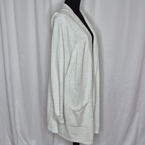 Tahari Open Front Hooded Cardigan w/ Pockets Heavy Knit Cotton Blend - Size 3X - Picture 4 of 14